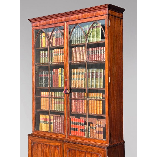 Wood Antique George III Mahogany Library Bookcase, 1780 For Sale - Image 7 of 12