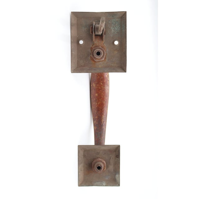 Traditional Vintage 8.75 In. Brass Thumb Latch Door Pull Handle For Sale - Image 3 of 3