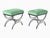 Gracefully forged iron, tailored mohair upholstery, and elegant X-frame silhouettes make this striking pair of 1980s...