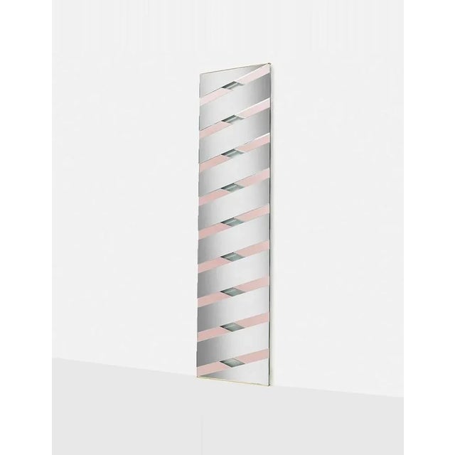 Set of 2 pink twill mirrors by Mason Editions Dimensions: 45 × 3 × 171 cm Materials: glass Colours: pink, sage green,...