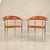 Italian Pair of Vintage Cognac Leather P40 Chairs by Vegni & Gualtierotti for Fasem For Sale - Image 3 of 12
