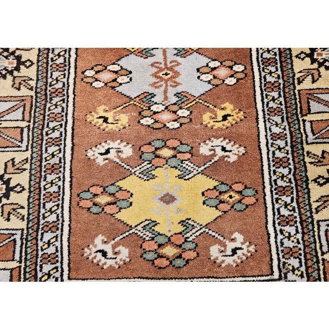 Vintage Turkish Area Rug, Handwoven Tribal Wool, Prayer Design, 1930s, 4' x 7' For Sale - Image 13 of 15