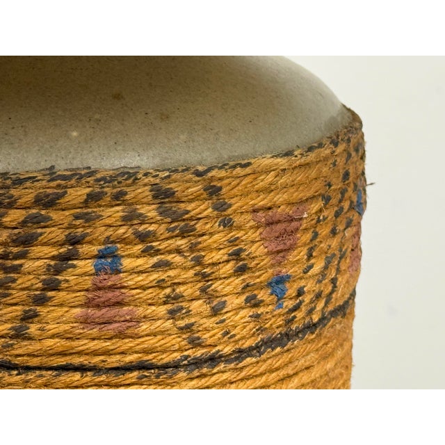 Mid 20th Century Rustic Textured Rope Table Lamp For Sale - Image 10 of 12