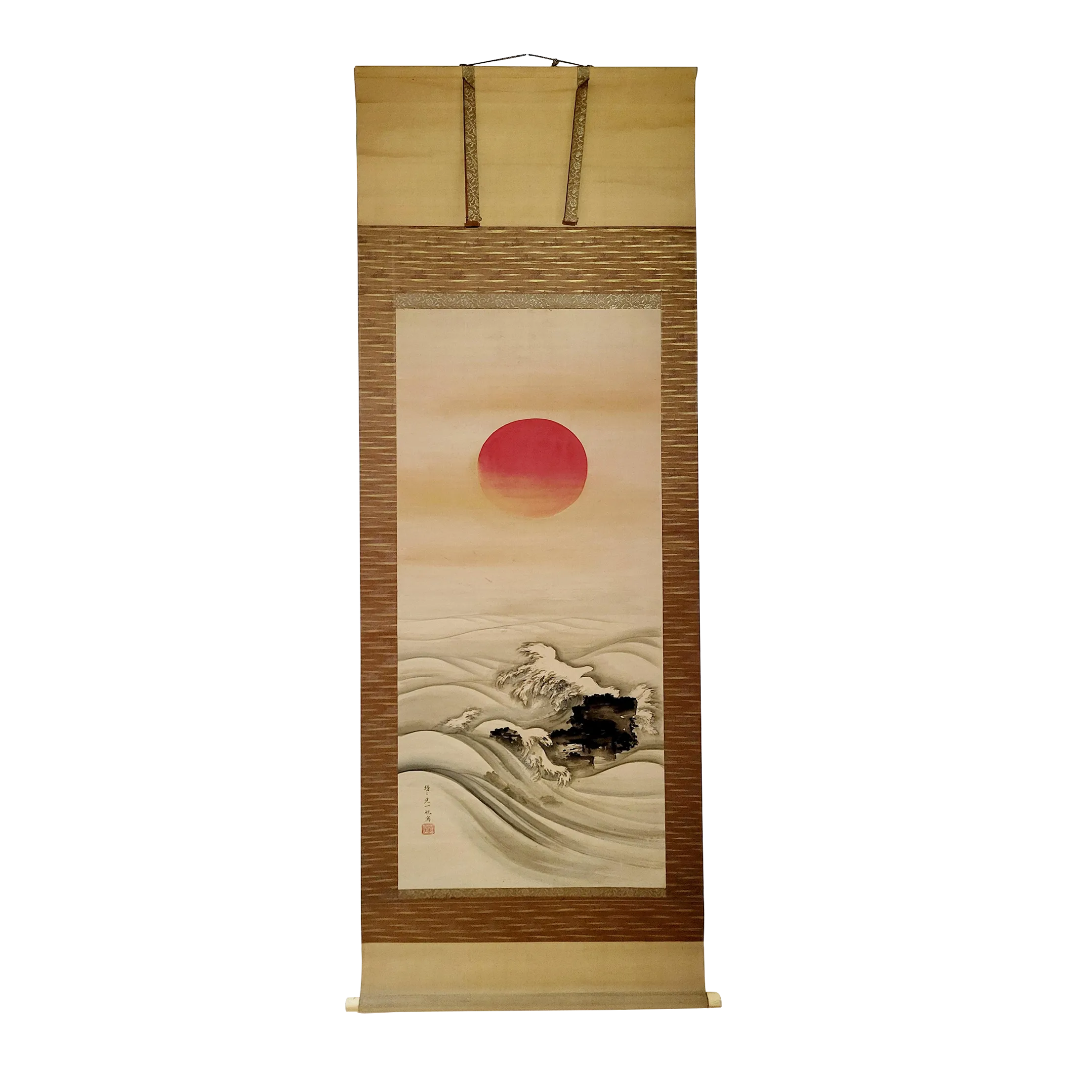 【しゅっpay】kakemono oldsea× koti しゅっpay】kakemono oldsea× koti Japanese Hanging Scroll Vtg