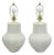 Vintage Postmodern Beach House Ceramic Plaster White Bulbous Table Lamps, a Pair For Sale