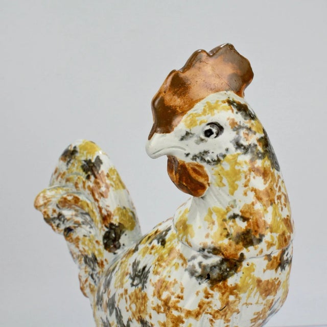 Antique English Staffordshire Prattware Pottery Rooster or Cockrel Figurine For Sale - Image 11 of 13