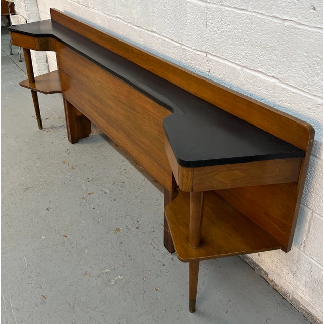 Wood Mid 20th Century American of Martinsville "Dania" Bar Bed Headboard by Merton Gershun For Sale - Image 7 of 12