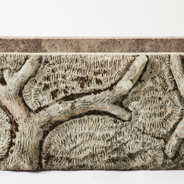 French Mid 20th Century Pair of Large Antique French Faux Bois Planters For Sale - Image 3 of 7