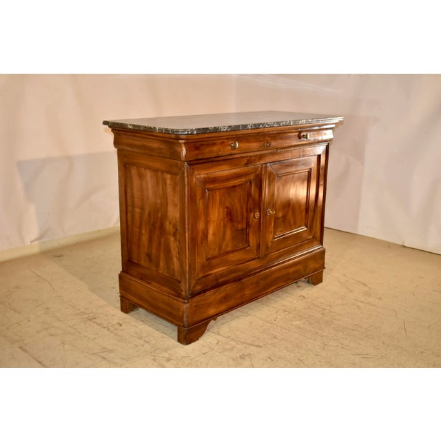 19th Century French Walnut Buffet With Marble Top For Sale In Greensboro - Image 6 of 8