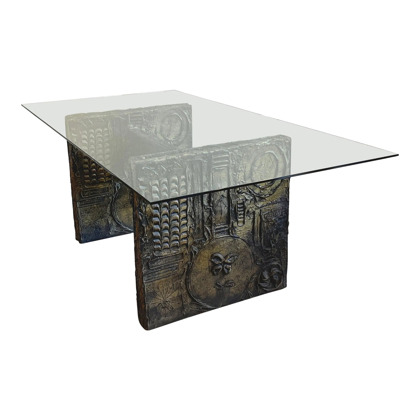 ■P157■ADRIAN PEARSALL■アメーバガラステーブル■リプロダクト brutalist-glass-top-dining-