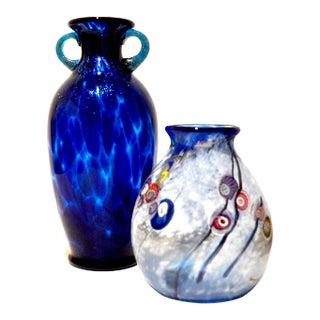 Two Murano Glass Vases For Sale