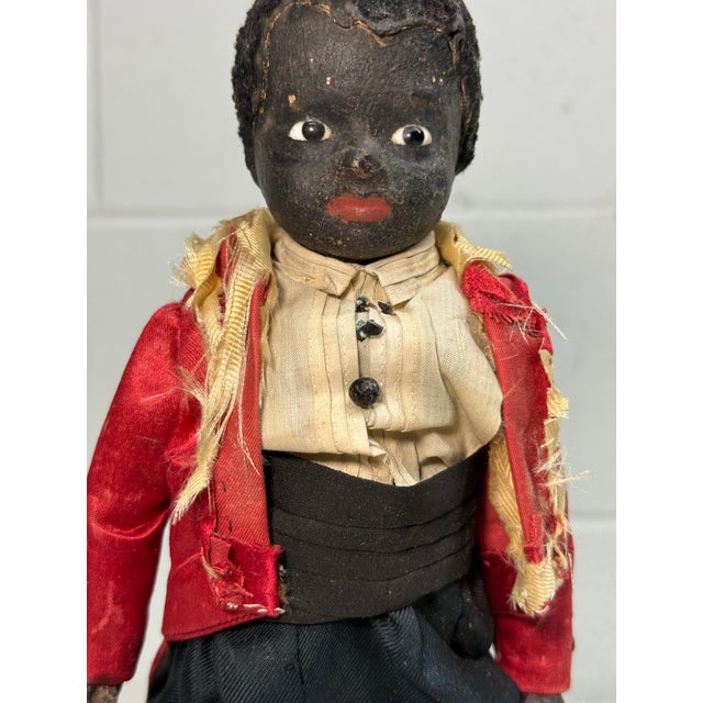 Rare Antique Early 1800s Handmade African American Boy Doll Sculpture Figure For Sale In New York - Image 6 of 15