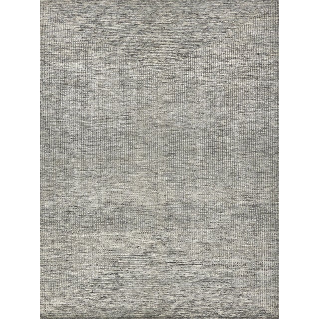 Exquisite Rugs Crescent Hand-Knotted New Zealand Wool Gray Rug-9'X12' For Sale