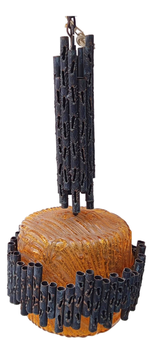 Brutalist Pendant Lamp attributed to Marcello Fantoni, 1960s