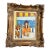 1960’s Original Folk Art Paris School Style Female Portrait / Seascape Painting Fancy French Frame For Sale