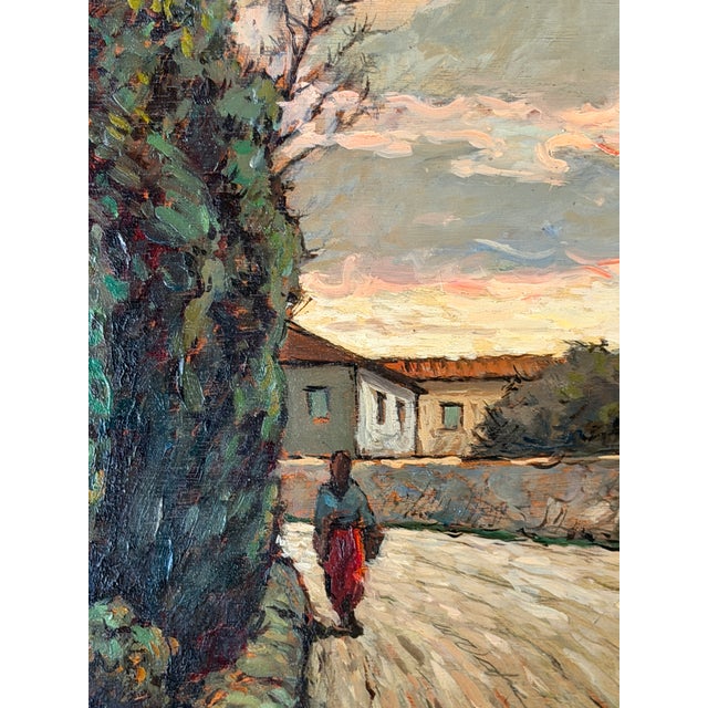 1960s Gino Romiti, Rural Landscape, 1960s, Oil Painting on Panel For Sale - Image 5 of 7