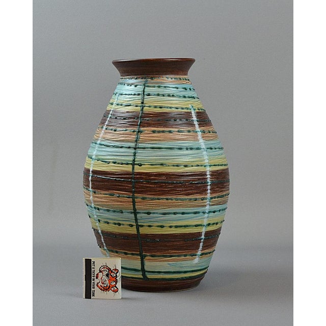 Large, West German Pottery vase, made by Scheurich. Model number 533-33 This piece has an attribution mark, I am sure that...
