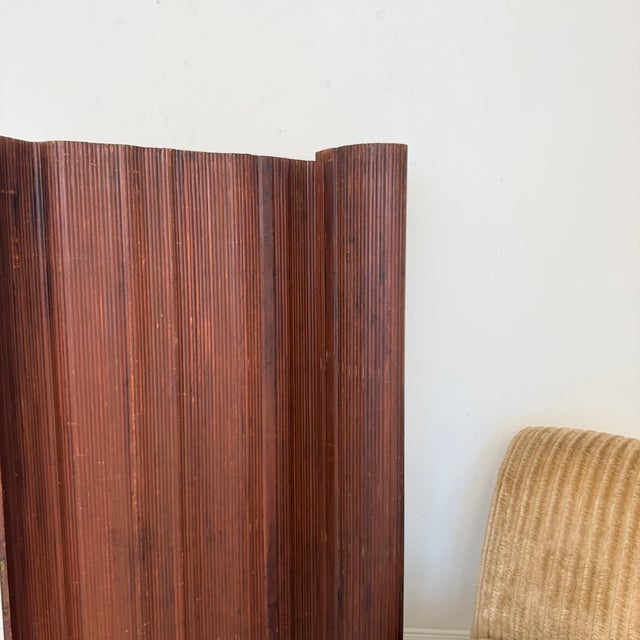 1950s Mid-Century Modern French Folding Wood Room Divider by Baumann Fils & Cie, 1952 For Sale - Image 5 of 9