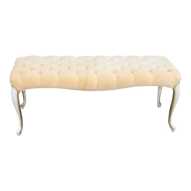 Mid-Century French Style Tufted Bench | Chairish
