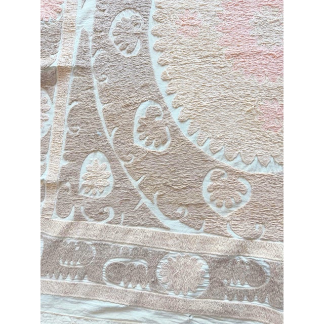Mid-Century Modern Central Asian Suzani Tablecloth For Sale - Image 3 of 8