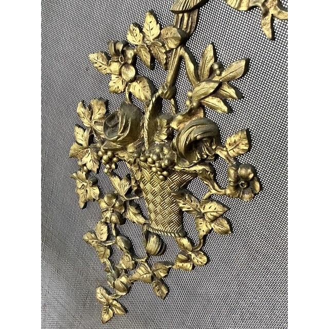 Early 20th Century Vintage Baroque Gilt Tipped Fire Screen For Sale - Image 5 of 9