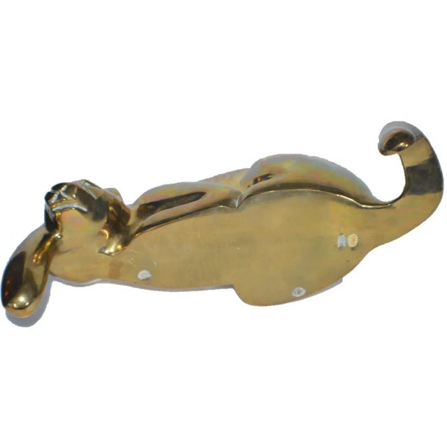 Mid-Century Modern Dolbi Cashier Style Brass Resting Panther For Sale - Image 3 of 4