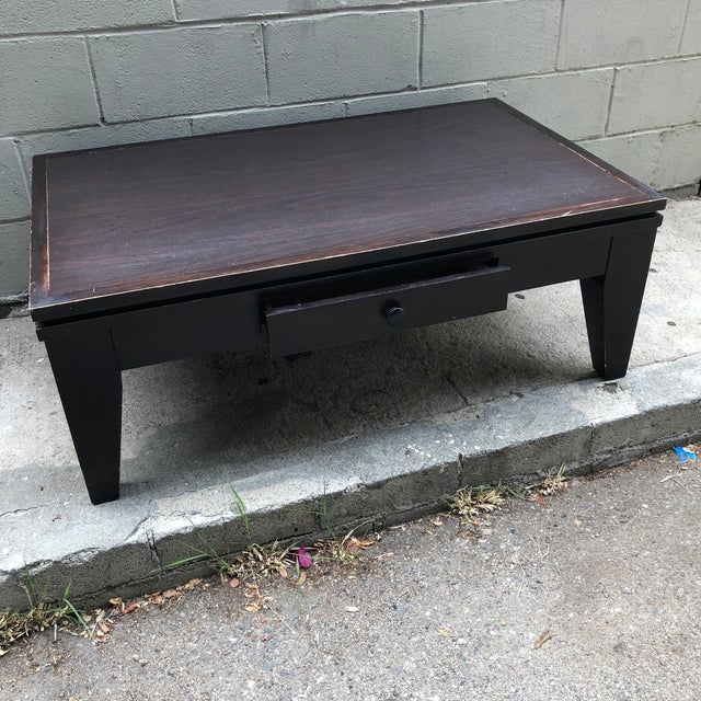 Cort Furniture Godiva Cocktail Coffee Table With Storage Drawer For Sale - Image 9 of 9