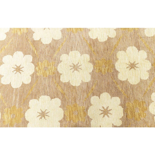 Brown Modern Abstract Soft Beige Handmade Rug by Doris Leslie Blau For Sale - Image 8 of 10