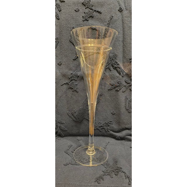 2000 - 2009 Crystal Champagne Flutes – Crate & Barrel Callaway Collection - Set of 4 For Sale - Image 5 of 9
