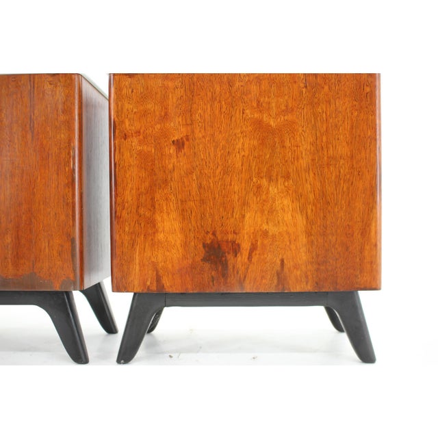 Mahogany Bedside Tables by Jindrich Halabala for from Hala, Czechoslovakia, 1950s, Set of 2 For Sale - Image 10 of 18