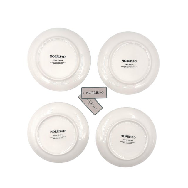 Morris & Co Fine China Dessert Plates With Beautiful Beige Floral Pattern - Set of 4 For Sale In New York - Image 6 of 7