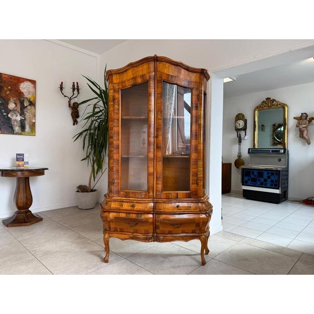 Baroque Display Cabinet in Walnut, 1980s For Sale - Image 12 of 12