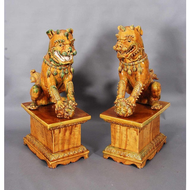 Early 20th Century Terra Cotta Foo Dogs - a Pair For Sale - Image 5 of 5