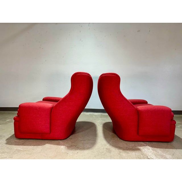Textile 1960s Pair of Orchidee Chairs With Ottoman Attributed to Michel Cadestin for Airborne - 3 Pieces For Sale - Image 7 of 11