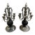 Pair of Vintage French Silver and Black Candelabras For Sale