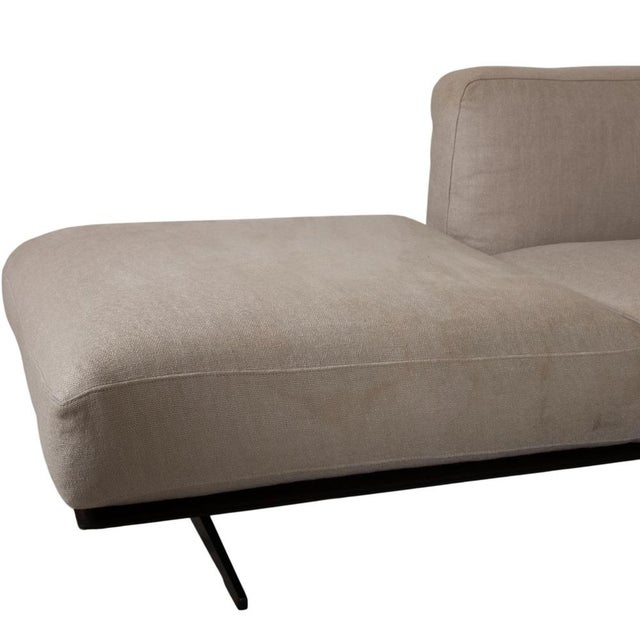Soft Dream Set Fabric Corner Sofa and Ottoman in Beige Cream by Antonio Citterio for Flexform, Set of 2 For Sale - Image 10 of 18