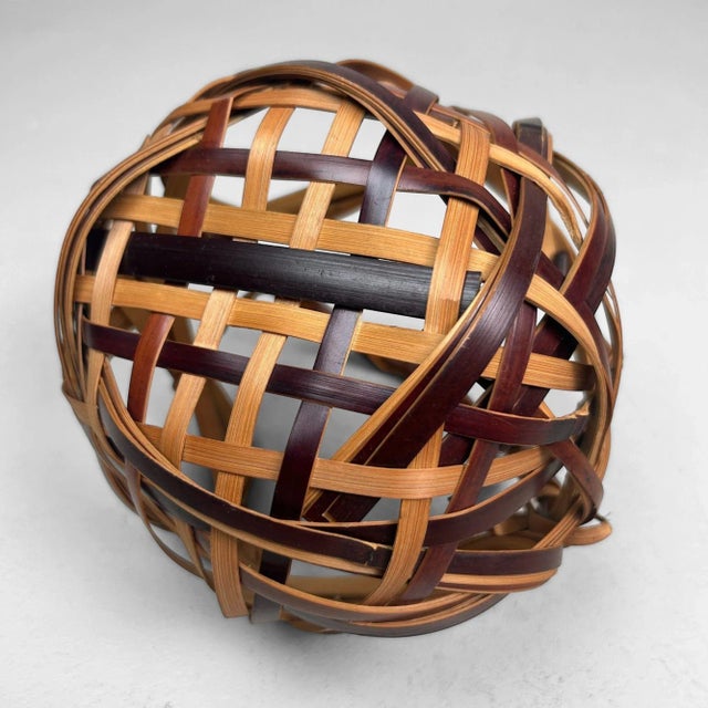 Japanese Hanakago Bamboo Ikebana Basket, 1950s For Sale - Image 6 of 13