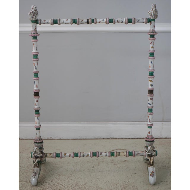 Italian Italian 19th Century Antique Porcelain Fire Screen Frame For Sale - Image 3 of 12