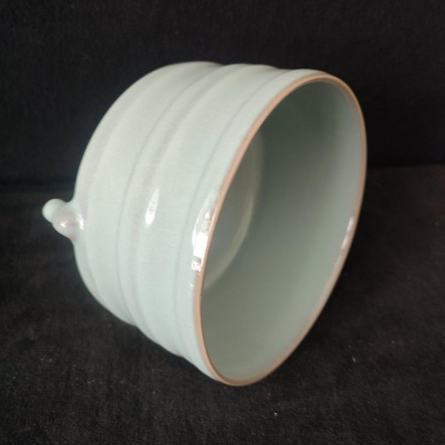 Ceramic Chinese Ceramic Censer,Ru Ware Celadon Glaze Porcelain Censer Hand Painted String Pattern For Sale - Image 7 of 9