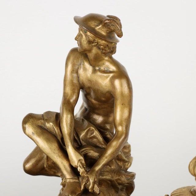 Bronze & Marble Inkwell attributed to Jean-Marie Pigaltary, France, 19th Cennury For Sale - Image 5 of 14
