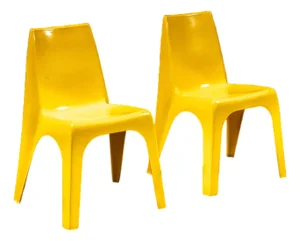 1960s Marbon Cycolac Yellow Molded Plastic Chairs