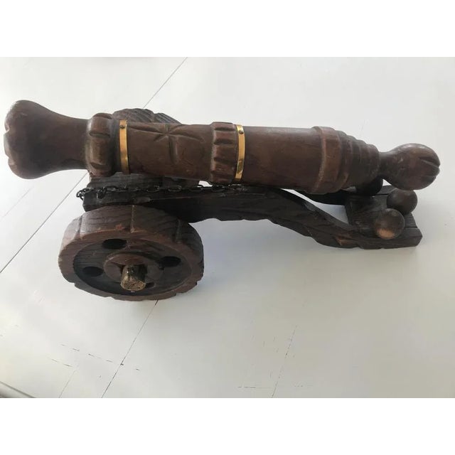 1950s Decorative Carved Wooden Cannon,1950s For Sale - Image 5 of 17