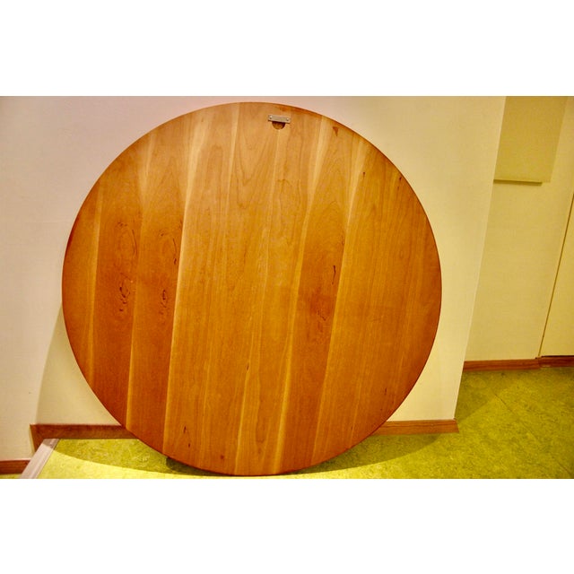 Wood Large Vintage Scandinavian Round Mirror in Teak, 1960s For Sale - Image 7 of 12