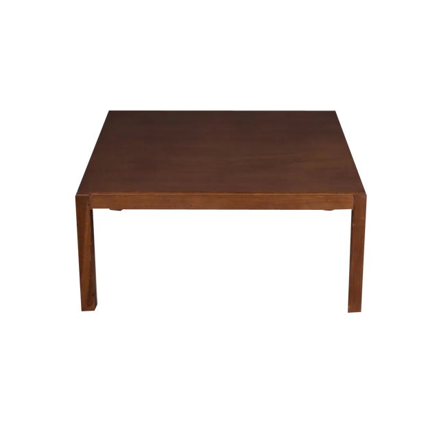 Vintage Square Walnut-Stained Coffee Table For Sale
