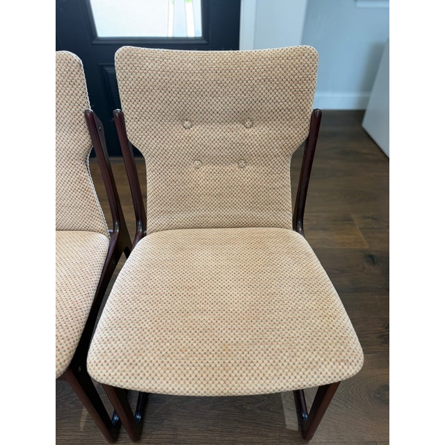 Set of Four Danish Modern Sculptural Rosewood Cantilever Dining Chairs, Denmark, C. 1970 For Sale - Image 6 of 16
