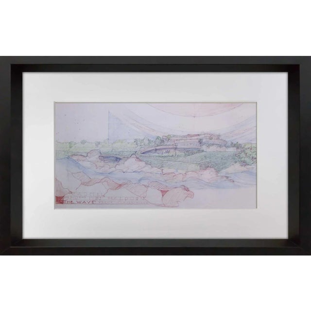 Frank Lloyd Wright Lithograph Sign Stuart Haldorn House "The Wave" 1945 W/Frame For Sale - Image 9 of 9