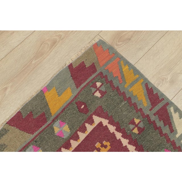 1970s Tribal Red Gray Kilim For Sale - Image 9 of 13