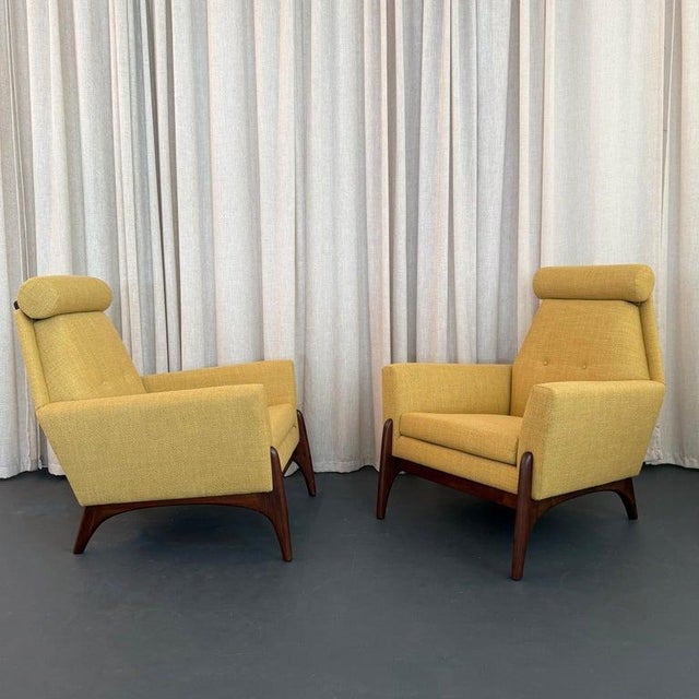 Wood 1960s Sculptural Mid-Century Modern Adrian Pearsall Style High Back Lounge Chair Set For Sale - Image 7 of 15