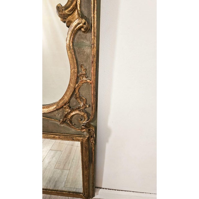 Traditional Belle Époque Painted & Gilt Over Mantel Mirror, France Circa 1900 For Sale - Image 3 of 5