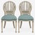 Antique White Mid-Century Italian Side Chairs W/ Swedish Gustavian Styling in Faux Chintz - Pair For Sale - Image 8 of 10